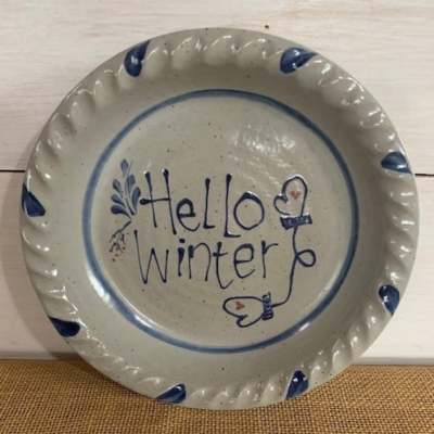 Pie Plate- Hello Winter