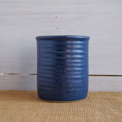 Farmhouse Ridges Candle Crock- Denim