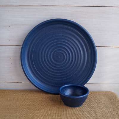 Farmhouse Ridges Chip & Dip Set - Denim