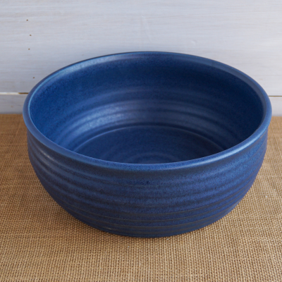 Farmhouse Ridges Serving Bowl- Denim