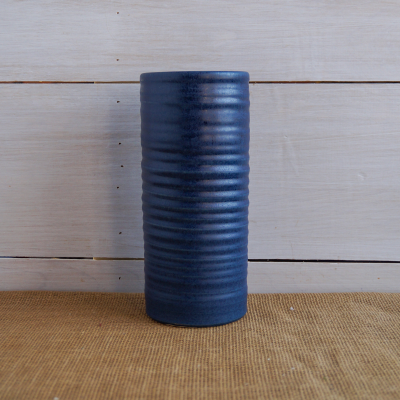 Hand made Rowe pottery 9 inch vase in the denim color