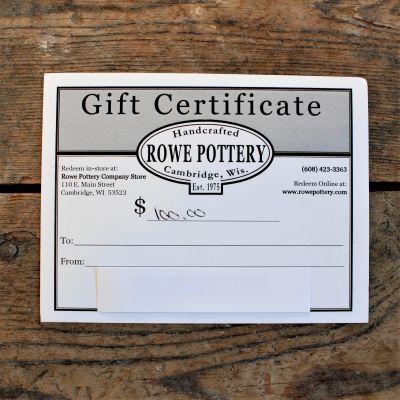 Rowe Pottery Gift Certificate