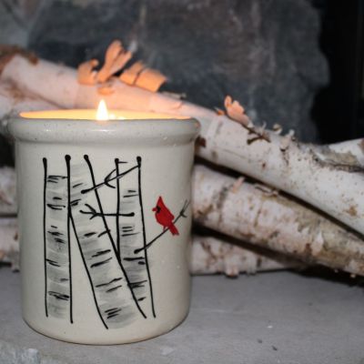 Modern Candle Crock-Winter Birch