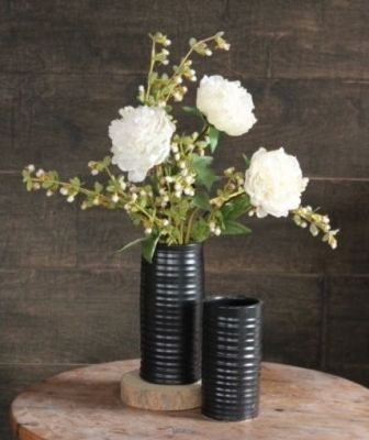 Farmhouse Ridges 9" Vase - Black Tie