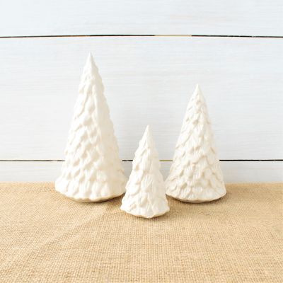 Cornerstone Village Trees (Set of 3) - White
