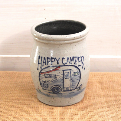 Utensil Jar- Happy  Camper 