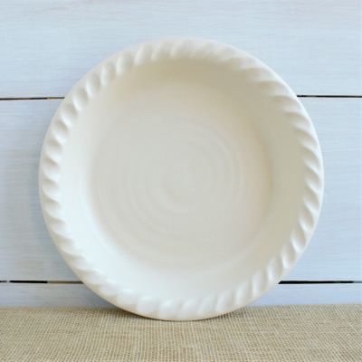 Handcrafted farmhouse ridges drift white pie plate