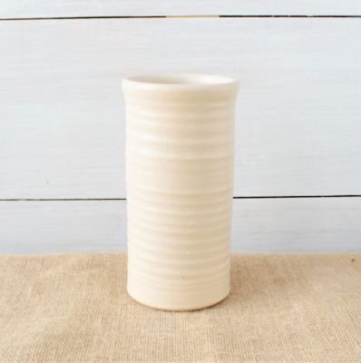 Farmhouse Ridges 7" Vase- Drift White