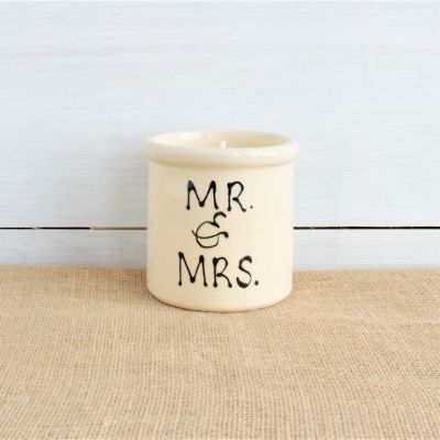 Modern Candle Crock- Mr & Mrs 