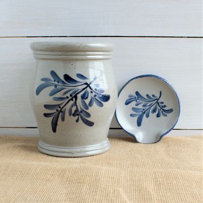 Utensil Jar & Spoon Rest Gift Set - Teaberry