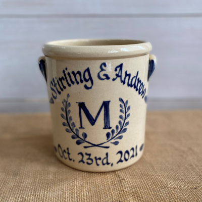 1 Gallon Crock Modern Stoneware  - Personalized (Choose your Pattern)