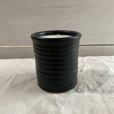 Farmhouse Ridges Candle Crock- Black Tie