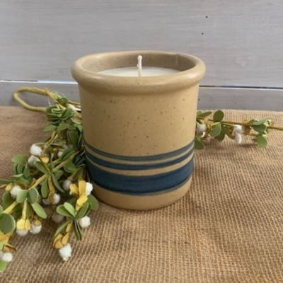 Candle Crock- Yellowware 