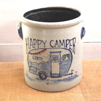 1 Gallon Crock- Happy Camper