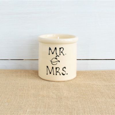Modern Candle Crock- Mr & Mrs 