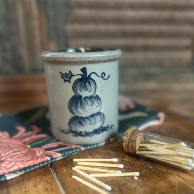 Candle Crock- Stacked Pumpkin