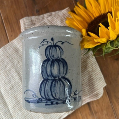 Candle Crock- Stacked Pumpkin